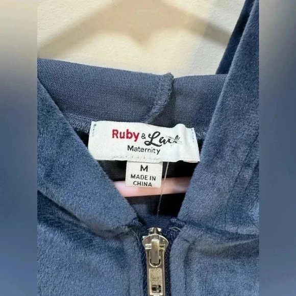 Ruby & Lace Blue Maternity Zip Up Hoodie - Sizes M & XL - Picture 6 of 10